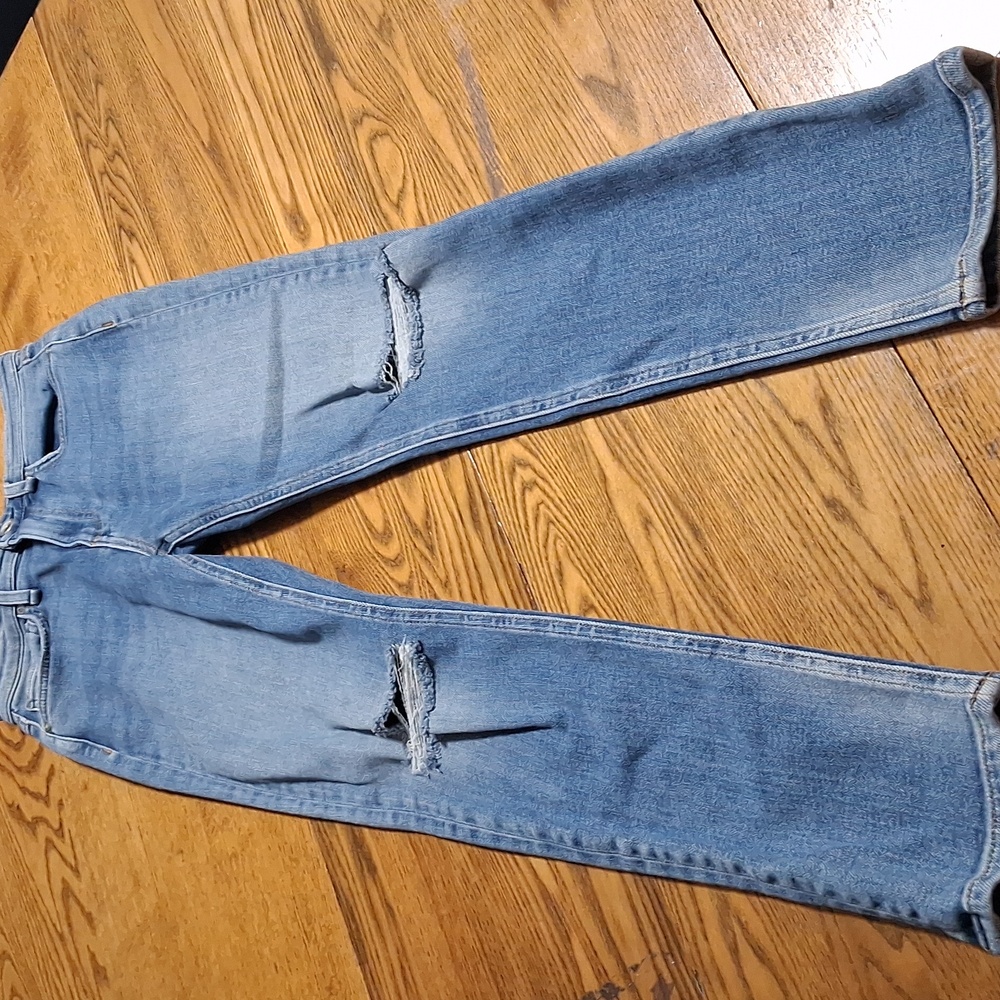 RAG & BONE 24 Womens JEANS Preowned BLUE DISTRESSED NINA ANKLE Skinny High Rise